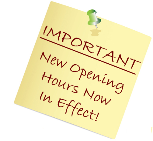 Change Of Opening Hours