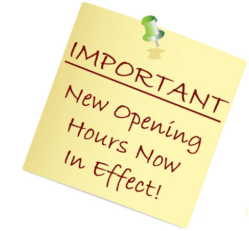 Change Of Opening Hours